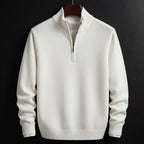 Burkhard | Men's Jumper with Zip, Structured Jumper | Everlasting Boutique | Black