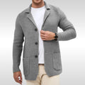 Caleb | Men's Textured Knit Cardigan, Relaxed-Fit Everyday Cardigan | Everlasting Boutique | Grey