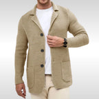 Caleb | Men's Textured Knit Cardigan, Relaxed-Fit Everyday Cardigan | Everlasting Boutique | Blue