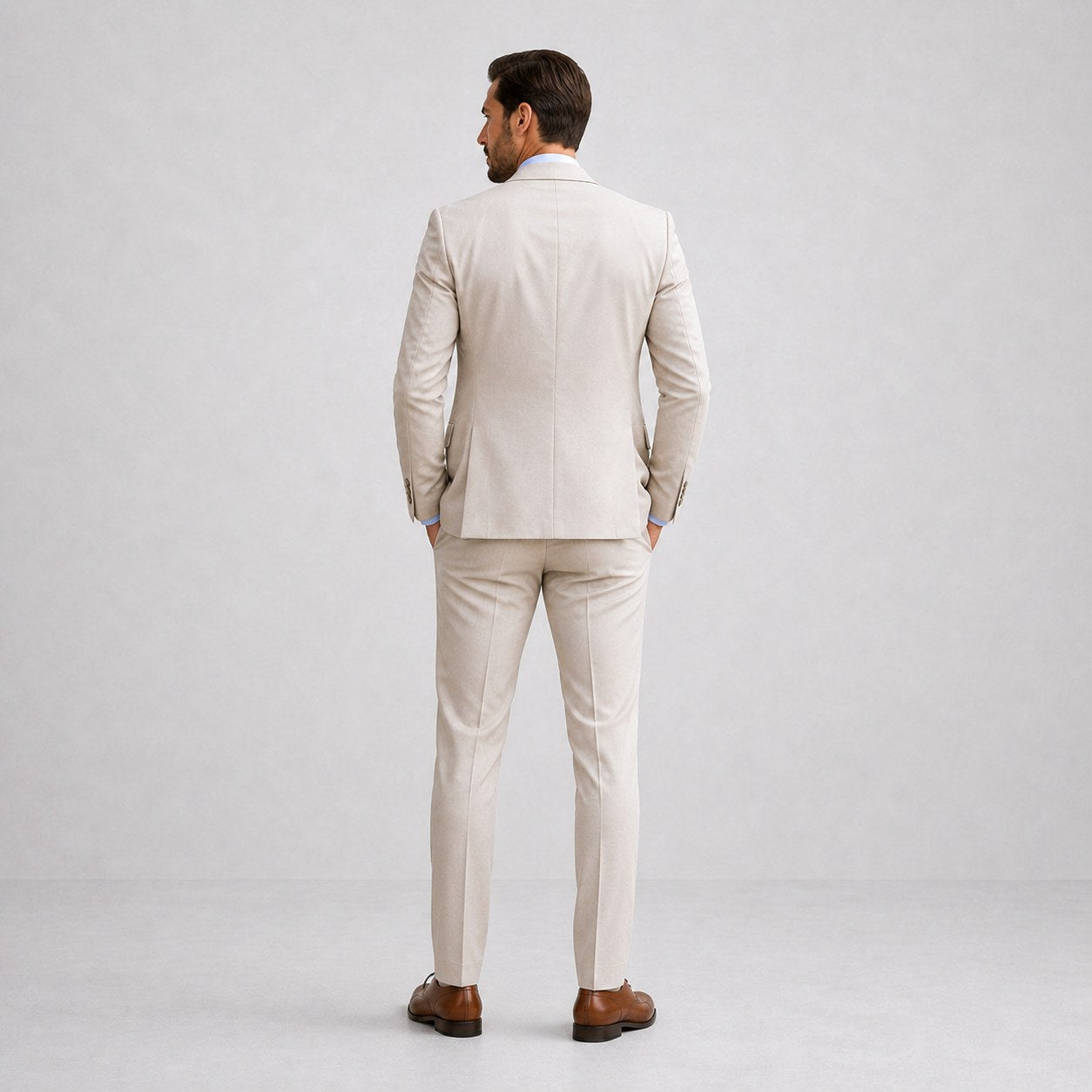 Callum | Men's Linen Three-Piece Suit with Waistcoat, Tailored Blazer Suit | Everlasting Boutique | Grey