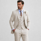 Callum | Men's Linen Three-Piece Suit with Waistcoat, Tailored Blazer Suit | Everlasting Boutique