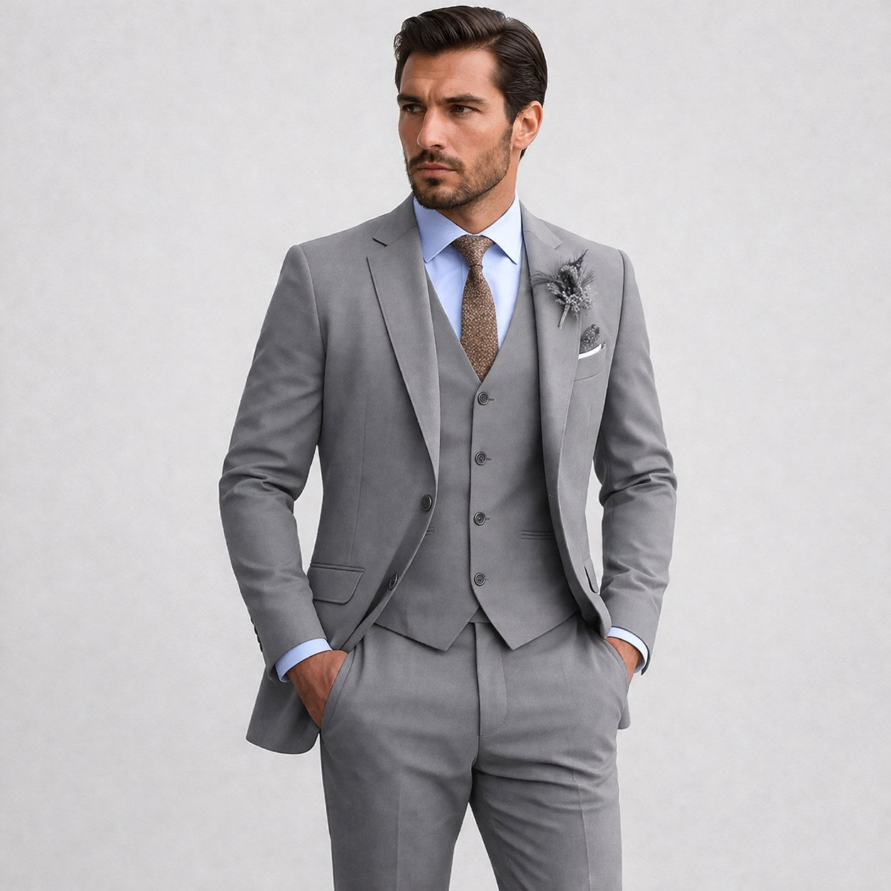 Callum | Men's Linen Three-Piece Suit with Waistcoat, Tailored Blazer Suit | Everlasting Boutique
