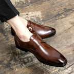 Cameron | Men's Dress Shoes with Single Strap Buckle, Formal Strap Loafers | Animated Apparel
