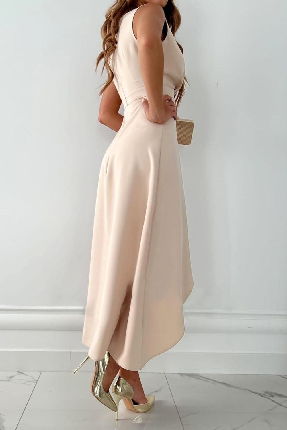 Camilla | Women's Wrap-Front Maxi Dress, Asymmetric Drapery Evening Dress | Everlasting Boutique