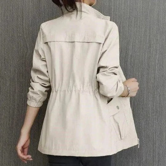 Catherine | Women's Lightweight Waterproof Trench Coat, Lightweight Autumn Rain Jacket | Everlasting Boutique | Beige