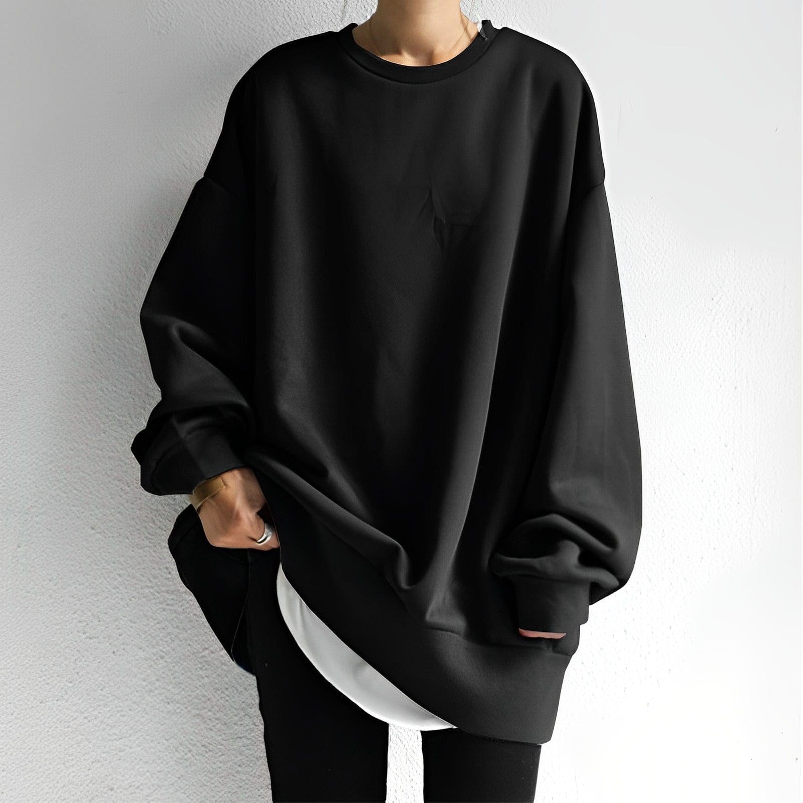 Cecilia | Women's Oversized Knit Jumper, Perfect for Everyday Wear | Everlasting Boutique | Black