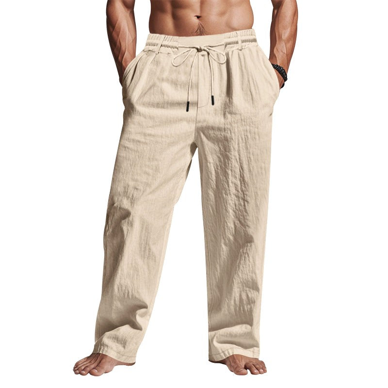 Cedric | Men's Linen Trousers with Drawstring Waist, Relaxed Summer Trousers | Everlasting Boutique