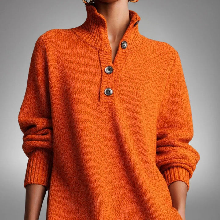 Celine | Women's Wool Mix Knit Polo Dress, Elegant Autumn Coat | Everlasting Boutique