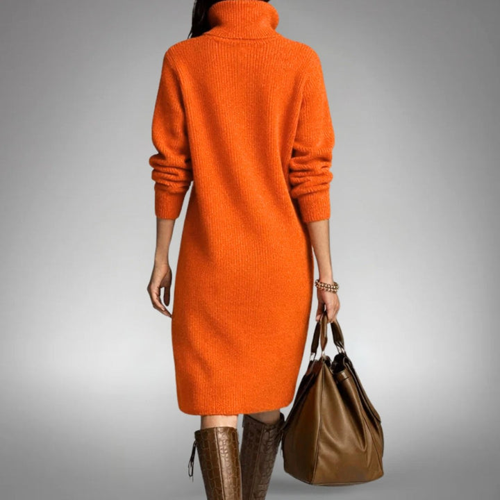 Celine | Women's Wool Mix Knit Polo Dress, Elegant Autumn Coat | Everlasting Boutique