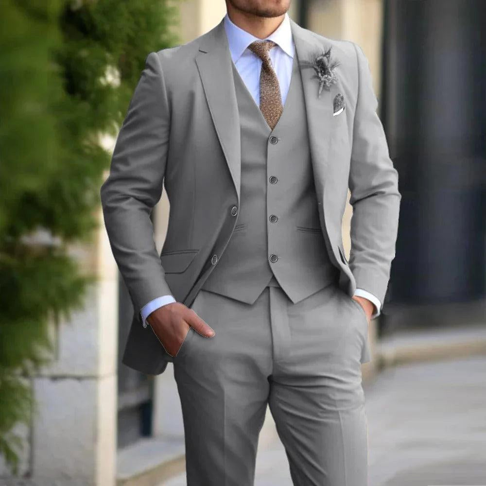 Charlie | Men's Three-Piece Tailored Suit, Blazer Waistcoat and Trousers | Everlasting Boutique