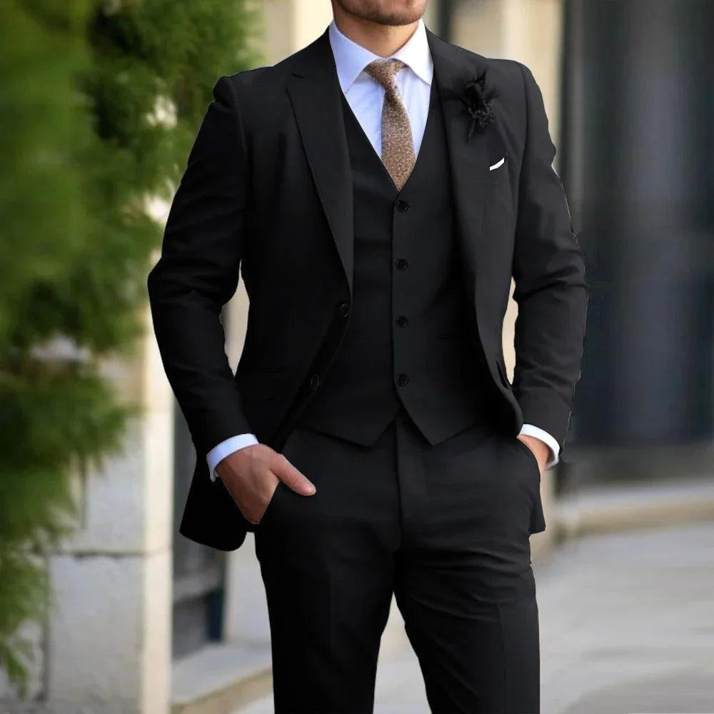 Charlie | Men's Three-Piece Tailored Suit, Blazer Waistcoat and Trousers | Everlasting Boutique