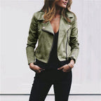 Cheryl | Women's Sleek Modern Jacket, Biker-Style Jacket | Everlasting Boutique | Green