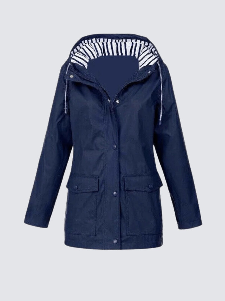 Christine | Women's Waterproof Lightweight Windbreaker Jacket, Water-Resistant Outdoor Jacket | Everlasting Boutique | Black