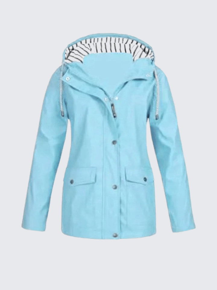 Christine | Women's Waterproof Lightweight Windbreaker Jacket, Water-Resistant Outdoor Jacket | Everlasting Boutique | Blue