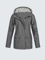Christine | Women's Waterproof Lightweight Windbreaker Jacket, Water-Resistant Outdoor Jacket | Everlasting Boutique | White