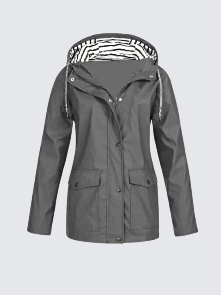 Christine | Women's Waterproof Lightweight Windbreaker Jacket, Water-Resistant Outdoor Jacket | Everlasting Boutique | White
