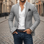 Christoph | Men's Slim Fit Single-Button Blazer, Elegant Blazer | Everlasting Boutique | Grey