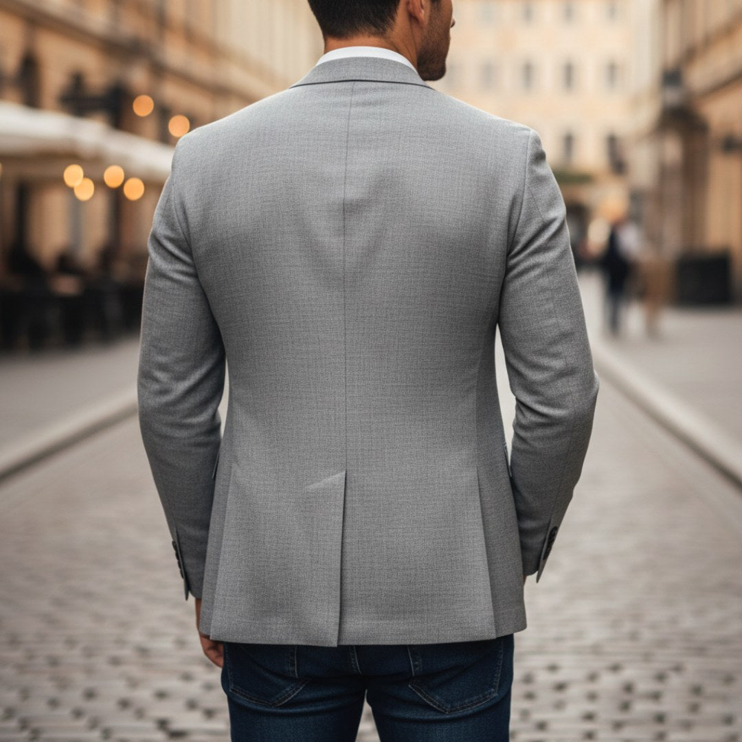 Christoph | Men's Slim Fit Single-Button Blazer, Elegant Blazer | Everlasting Boutique | Grey
