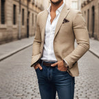 Christoph | Men's Slim Fit Single-Button Blazer, Elegant Blazer | Everlasting Boutique | Grey