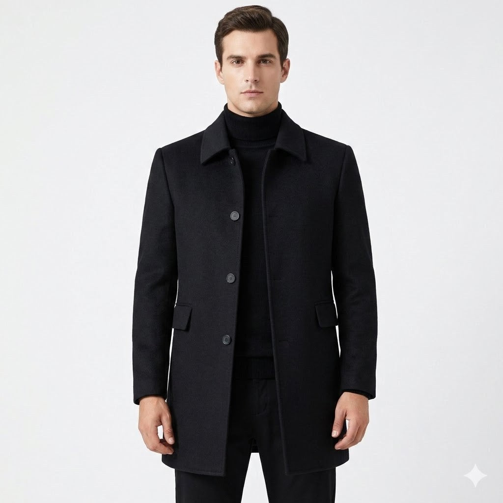Christopher | Men's Classic Wool Overcoat, Tailored Formal Coat | Everlasting Boutique