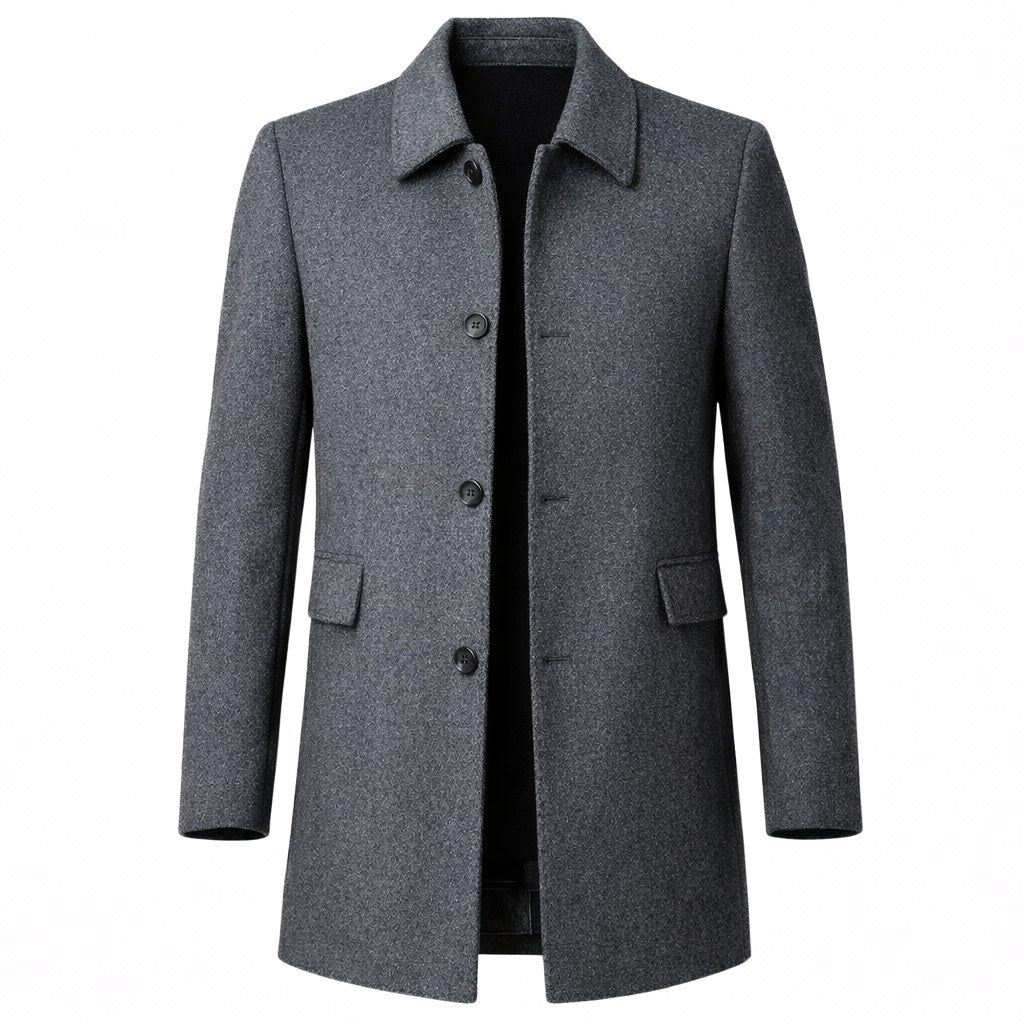 Christopher | Men's Classic Wool Overcoat, Tailored Formal Coat | Everlasting Boutique
