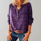 Clara | Women's Bohemian Print Blouse, Fluid Cut Shirt | Everlasting Boutique