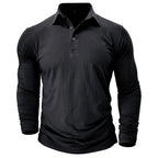 Claus | Men's Long-Sleeve Polo Shirt, Modern Polo Shirt | Everlasting Boutique | Navy Blue
