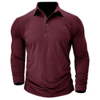 Claus | Men's Long-Sleeve Polo Shirt, Modern Polo Shirt | Everlasting Boutique | Military Green