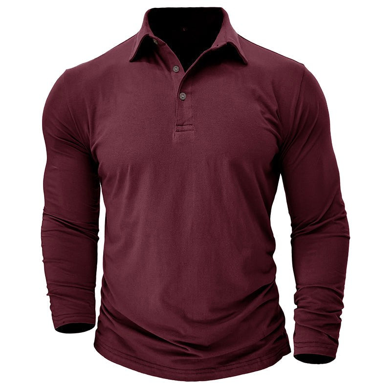 Claus | Men's Long-Sleeve Polo Shirt, Modern Polo Shirt | Everlasting Boutique | Military Green