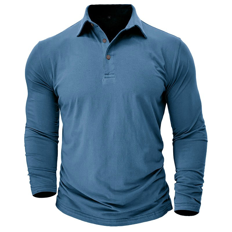 Claus | Men's Long-Sleeve Polo Shirt, Modern Polo Shirt | Everlasting Boutique | Military Green