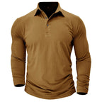 Claus | Men's Long-Sleeve Polo Shirt, Modern Polo Shirt | Everlasting Boutique | Black