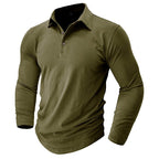 Claus | Men's Long-Sleeve Polo Shirt, Modern Polo Shirt | Everlasting Boutique | Grey