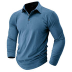 Claus | Men's Long-Sleeve Polo Shirt, Modern Polo Shirt | Everlasting Boutique | Grey