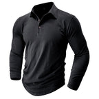Claus | Men's Long-Sleeve Polo Shirt, Modern Polo Shirt | Everlasting Boutique | Grey