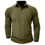 Claus | Men's Long-Sleeve Polo Shirt, Modern Polo Shirt | Everlasting Boutique | Navy Blue