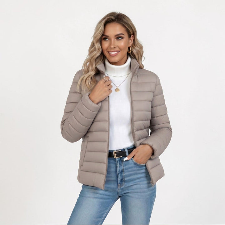 Clemence | Women's Lightweight Quilted Jacket, Slim-Fit Zip Jacket | Everlasting Boutique | Grey