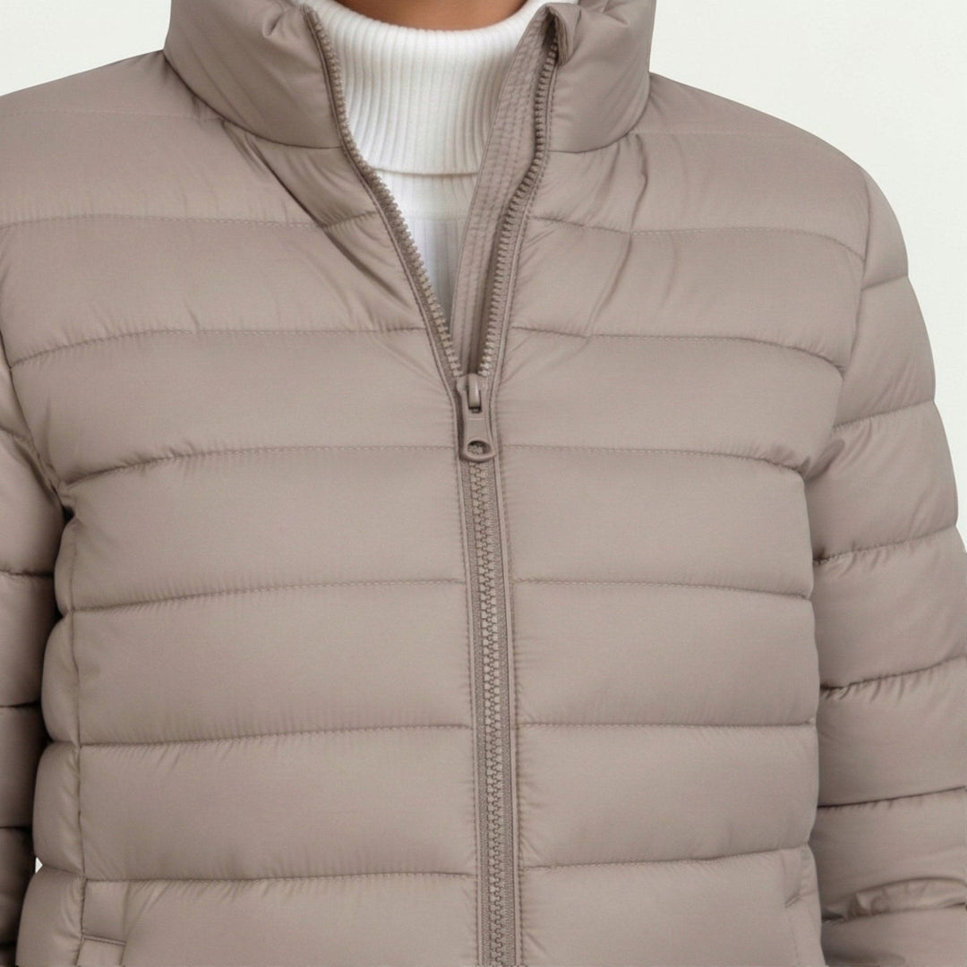 Clemence | Women's Lightweight Quilted Jacket, Slim-Fit Zip Jacket | Everlasting Boutique | Matcha colour