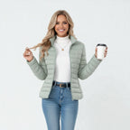 Clemence | Women's Lightweight Quilted Jacket, Slim-Fit Zip Jacket | Everlasting Boutique | Pink
