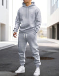 Clive | Men's Hooded Loungewear Set with Joggers, Comfortable Two-Piece Set | Everlasting Boutique | Grijs