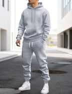 Clive | Men's Hooded Loungewear Set with Joggers, Comfortable Two-Piece Set | Everlasting Boutique | Grijs