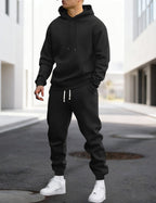 Clive | Men's Hooded Loungewear Set with Joggers, Comfortable Two-Piece Set | Everlasting Boutique | Zwart