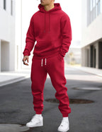 Clive | Men's Hooded Loungewear Set with Joggers, Comfortable Two-Piece Set | Everlasting Boutique | Rood