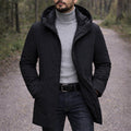 Cody | Men's Hooded Winter Coat, Weather-Resistant Autumn Coat | Everlasting Boutique | Black