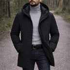 Cody | Men's Hooded Winter Coat, Weather-Resistant Autumn Coat | Everlasting Boutique | Black