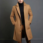 Cole | Men's Slim-Fit Long Overcoat, Tailored Autumn Coat | Everlasting Boutique | Beige