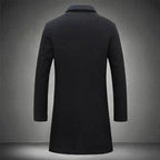 Cole | Men's Slim-Fit Long Overcoat, Tailored Autumn Coat | Everlasting Boutique | Darkgrey