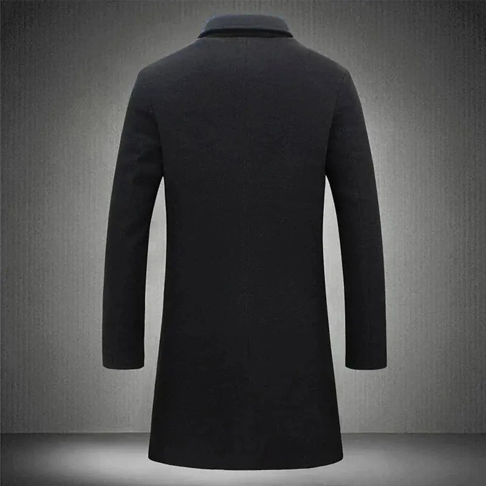 Cole | Men's Slim-Fit Long Overcoat, Tailored Autumn Coat | Everlasting Boutique | Darkgrey