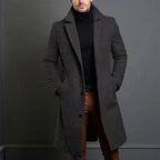 Cole | Men's Slim-Fit Long Overcoat, Tailored Autumn Coat | Everlasting Boutique | Black