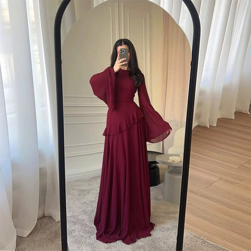 Colette | Women's Tiered Maxi Dress with Bell Sleeves, Formal Wedding Guest Dress | Everlasting Boutique