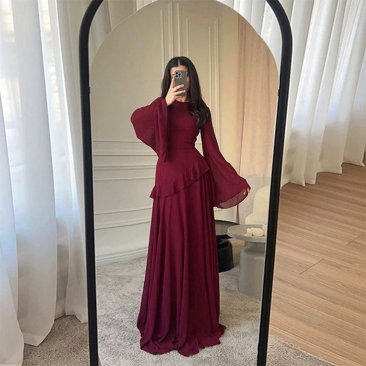 Colette | Women's Tiered Maxi Dress with Bell Sleeves, Formal Wedding Guest Dress | Everlasting Boutique